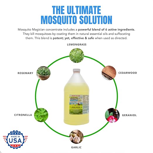 Mosquito Magician Handheld Battery Operated Mosquito Sprayer - User-Friendly - Ideal for Yards, Lawns, Patios - with 2 Gallon Ready to Use Liquid Spray Solution - Kills Mosquitoes, Fleas, Fire Ants