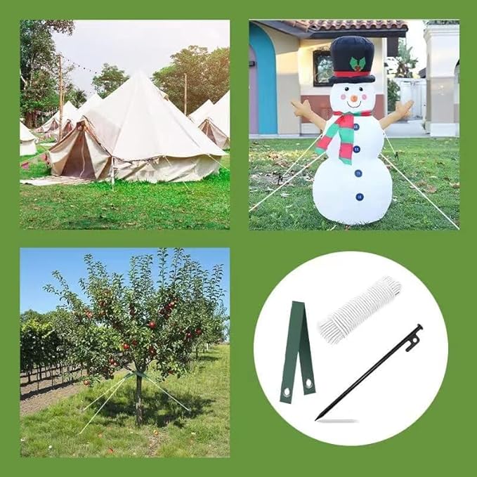 Heavy Duty Steel Tree Stake Kits Tree Stakes and Supports for Leaning Trees Tree Staking and Support Kits for Young Tree Against Bad Weather (2, 12 in)