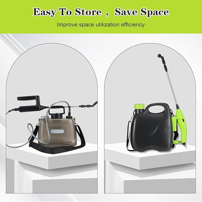 abcGoodefg Weed Sprayer Battery Operated, Electric Rechargeable Sprayer 1.35 Gallon with 3 Mist Nozzles, Retractable Wand, Water Sprayers with Adjustable Shoulder Strap for Yard, Lawn and Garden