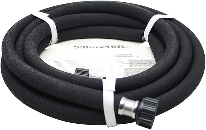 Soaker Hose 15ft Saves 70%Water Perfect Delivery of Water Great for Garden Flower Bed (5/8inch)… (5-8-15ft)