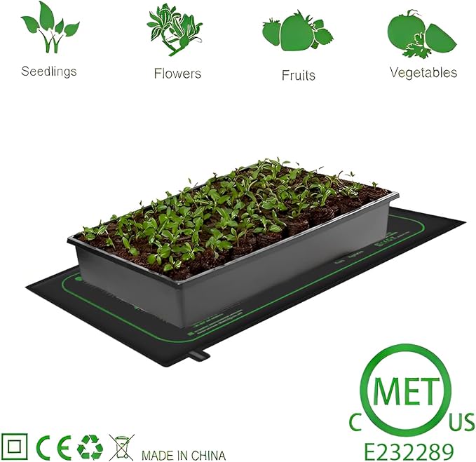 1 Pack Seedling Heat Mat for Seed Starting,20" x 20.75" Waterproof Heating Pad for Indoor Plants Germination(L)