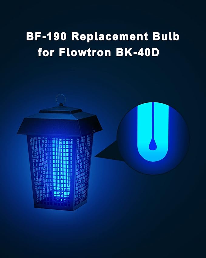 BF190 Replacement Bulb Compatible with Flowtron BK-40D Bug Zapper, 10 Inch FUL32T8/BL U Type Replacement Light Bulb for 32W Outdoor Electronic Insect Mosquito Killer, 2 Pack