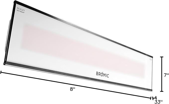 Bromic Platinum Smart Heat Marine 2300W Electric Patio Heater - Radiant Infrared, 220V-240V, White Finish - BH0320017