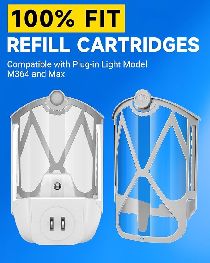 16 Packs Refill Cartridge, Refills Compatible with Zevo Plug-in Indoor Light M364A and Max, Easy to Use