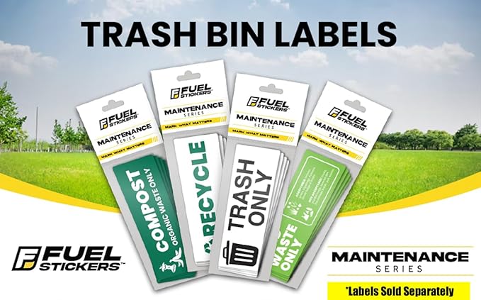 Compost Sticker - Organic Waste Only Bin Label - 3-5 Year Indoor/Outdoor Rated - Heavy Duty, Weather Proof, Ultra Durable - USA Made (6x2 inch), 4 Labels