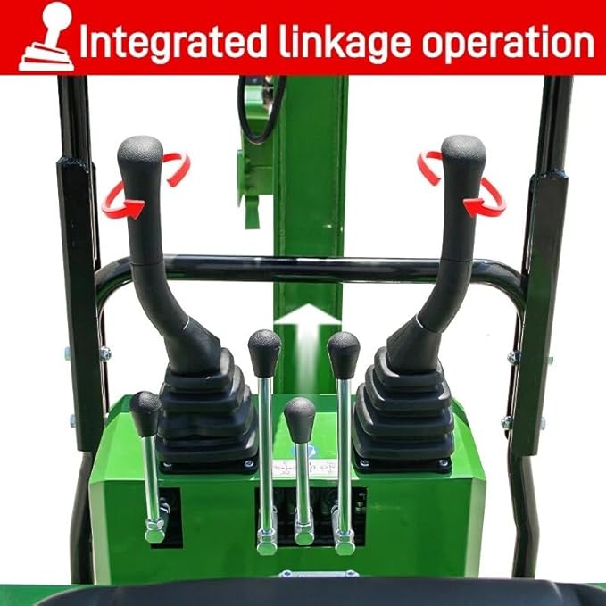 1 Ton Mini Excavator B&S Engine with Excavator Flail Mower Attachments for Garden,Road Cutting Weeds, Branch Shredding,Pioneering Land(G Mower+excavator)