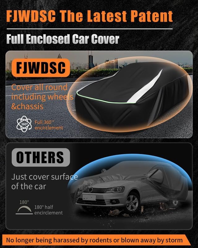 Full Enclosed Car Cover Universal Fit for CRV,RAV4,Rogue,CX5/CX30,Forester/Crosstrek,Lexus NX/UX,Tiguan,Escape,Tucson,Sportage,X1/X2,GLA/GLB, XT4/GT4,Audi Q3,Vibe/Aztek,Prius/Civic Hatchback