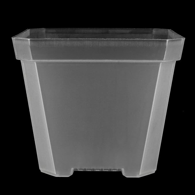 JOIKIT 60 Pack 4 Inch Clear Square Nursery Pot, Plastic Plant Starter Pot with Drainage Hole, Seedling Nursery Transplant Planter for Indoor, Outdoor, Garden, Office, Balcony