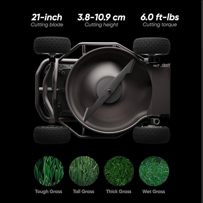 Remote Control Lawn Mower S1 4WD 56V12Ah, Multi-Functions RC Lawn Mower with 1.5-4.3 Inch Cutting Height 21 Inch Cutting Width for 75% Slope(37Β°) for Mowing 0.75 Acres