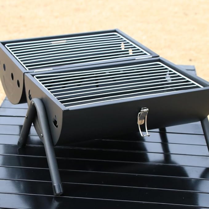 Barrel Charcoal Grill Large Charcoal Grills with Side Shelf Outdoor BBQ Grill Perfect for Backyard Camping Patio Parties and Picnics