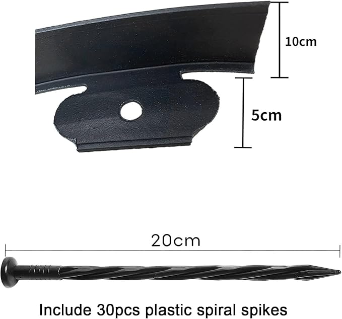 Garden Edging Border,66ft Landscape Edging Border Garden Border Edging【4 INCH Hight】 Lawn Edging Border Include 60 Stakes, Paver Edging for Yard, Lawn, Gardens (Black)