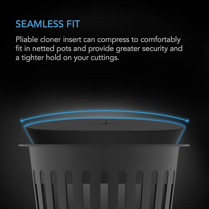 AC Infinity Clone Collar 4-Inch, Cloner Inserts with 8-Spoke Design, 50-Pack for Use with Net Cups in Hydroponics Growing Systems, Aeroponics, Cloning Machines, and Home Gardening