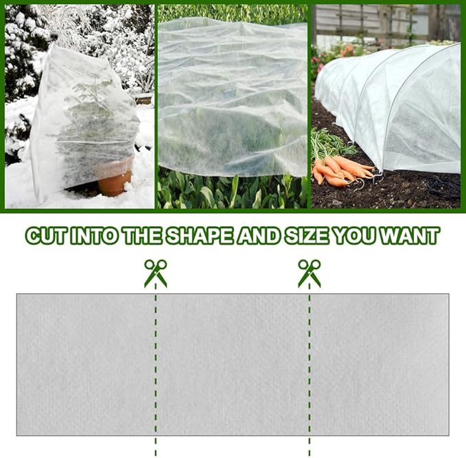 Plant Covers Freeze Protection 10 x 30 FT 1.2oz/yd² Frost Cloth Blankets for Outdoor Plants in Winter, Floating Row Cover for Vegetable Garden