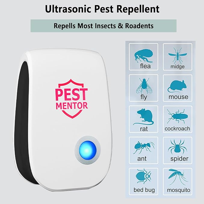 Ultrasonic Pest Control Repeller 10 Packs, Electronic Pest Repellent Mouse Repellent, Indoor Pest Control for Roach Rodent Mouse Bugs Mosquito Mice Spider Ant Fleas Insects Cockroach