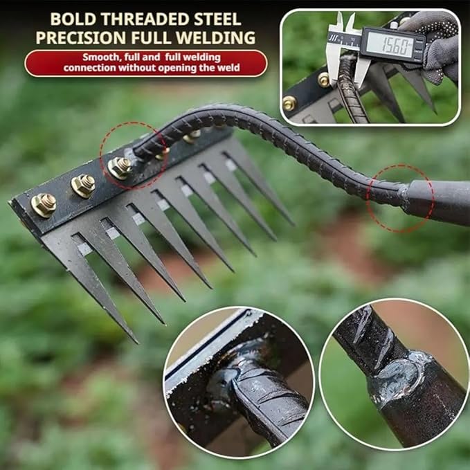 Gardenia Iron Weeding Rake, 2025 Gardenia Iron Weeding rake, Ironrake The Heavy-Duty Irons Weedings Rakes,Irons Rakes for Gardening and Weedings (5 Teeth) (5 Teeth)