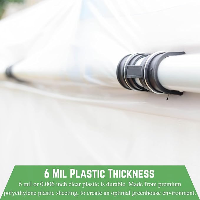 Farm Plastic Supply - 4 Year UV Tube 6 mil Clear Greenhouse Plastic Sheeting - 4 Year UV Resistant Polyethylene Greenhouse Film, Hoop House Green House Cover for Gardening (14' x 40')