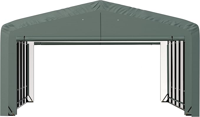 ShelterLogic ShelterTube Garage & Storage Shelter, 20' x 27' x 12' Heavy-Duty Steel Frame Wind and Snow-Load Rated Enclosure, Green