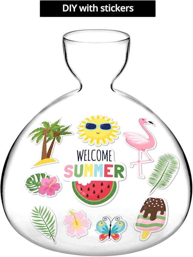 QWORK Avocado Seed Starter Vase, 2 Pack Glass Avocado Seed Growing Vase -Avocado Seed Sprout Glass Container, Tapered Base Design, 36oz Capacity -for Hydroponics Plants Home Office Wedding Decoration