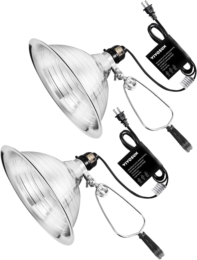 VIVOSUN 4 Pack Clamp Lamp Light with Detachable 8.5 Inch Aluminum Reflector up to 150 Watt E26 Socket (No Bulb Included), 6 Feet Cord, UL Listed
