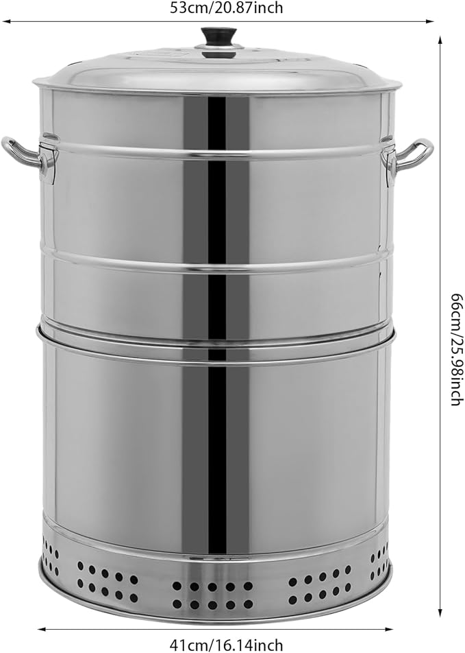 Large Portable Smokeless Charcoal Grill - 360° Stainless Steel BBQ Barrel with 50 Skewers, Ideal for Camping, Picnics & Backyard Cooking