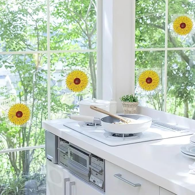Window Fly Trap Fruit Fly Trap Indoor | Catch & Kill Houseflies, Flying Insects & Bugs | Non-Toxic Sticky Glue Traps | Beautiful Sunflower Design not only as a Fly Trap but Also a Decoration 20 Pack