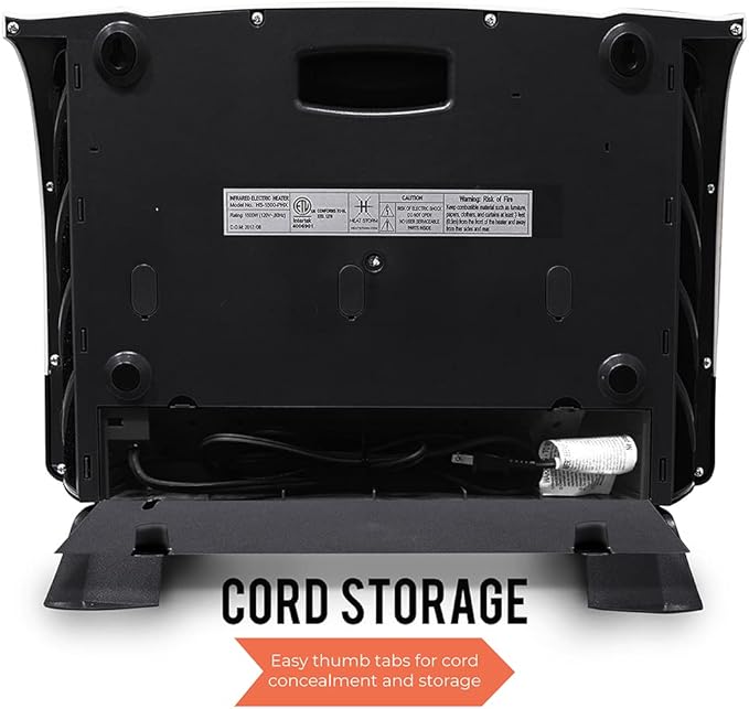 Heat Storm Phoenix HS-1500-PHX, Infrared Space Heater with Attachable Feet, Remote Control, Energy Efficient-750-1500 Watts, Gray Floor or Wall