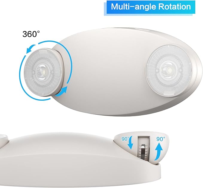 1 Pack LED Emergency Light with Battery Backup-Adjustable 2 LED Bug Eye Head Emergency Lighting -UL Certified 120-220VAC Emergency Exit Lighting Fixtures for Business/Home.
