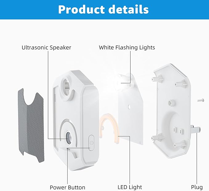 Ultrasonic Pest Repeller, Electronic Repellent Plug-in with Night Light & Flashing, Repel Mice, Rats, Roaches, Ants, Spiders, Mosquitoes, Bugs, for Home, Kitchen, Garage, Office, Warehouse - 2 Pack