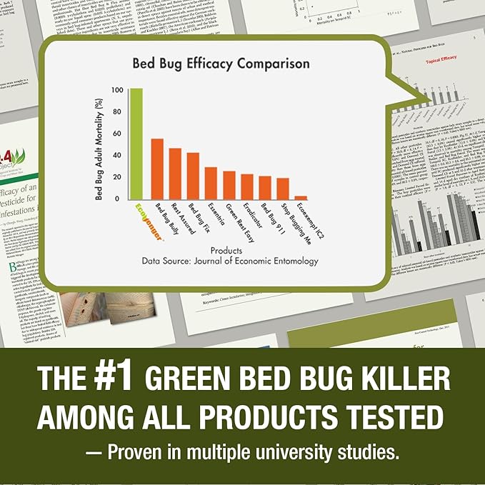 EcoRaider Bed Bug Killer Spray 1 Gallon Jug, Green + Non-Toxic, 100% Kill + Extended Protection