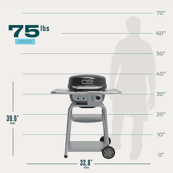 Bistro Pro Electric Grill & Griddle + Charcoal Mode, Black - 25302145