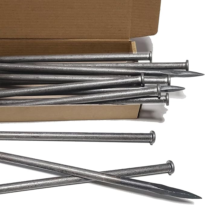 Metal Stakes Landscape Spikes, 12 in Landscape Timber Spikes, Landscape Stakes Suitable for Lumber, Tents, Paver Edges, Home Construction Etc. (15 PC)