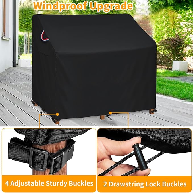 Potting Bench Cover for Outdoor Potting Bench Table UV Resistant Waterproof Outdoor Garden Potting Bench Table Cover 47"x20"x47"Windproof Outside Potting Bench Table Covers (Black)