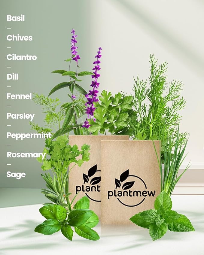9 Herb Indoor Garden Kit - Unique Kitchen Gift for Women, Men, Mom, Friends - Complete Starter Set with Pots, Soil & Tools - Perfect for Windowsill, Countertop, Home Gardening