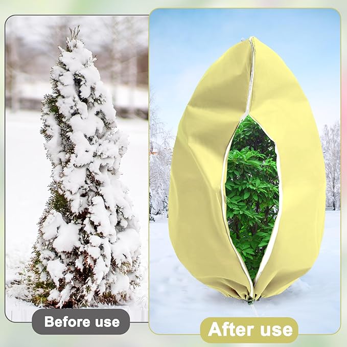 DQS 2 Pack Plant Covers Freeze Protection, 47.2" x70.8" Winter Frost Protection Blankets Frost Cloth,Suitable for Outdoor Winter Frost, Cold Weather, shrubs, Trees, Jackets, and coverings