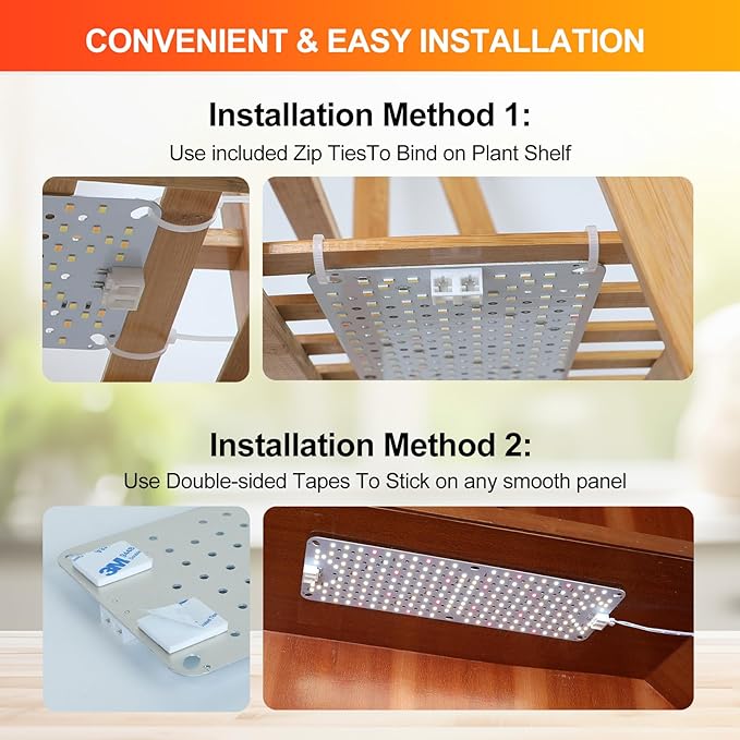 FECiDA 4Pack Grow Lights for Seed Starting, 2025 40W Flat Grow Light Panels for Shelves, Under Cabinet/Counter, Greenhouse, Indoor Plants, 4,8,12 Hr Timer, Free Linking