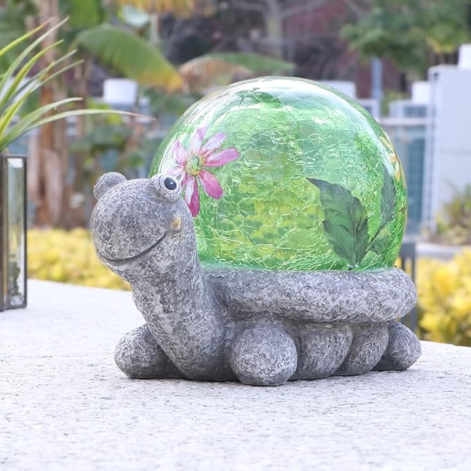 Bshine Turtle Solar Light Outdoor Garden Decor, Lawn Decor Turtle Statue for Patio, Balcony, Path and Yard Decoration,Gift for Mom and Housewarming Gift Outdoor Figurine
