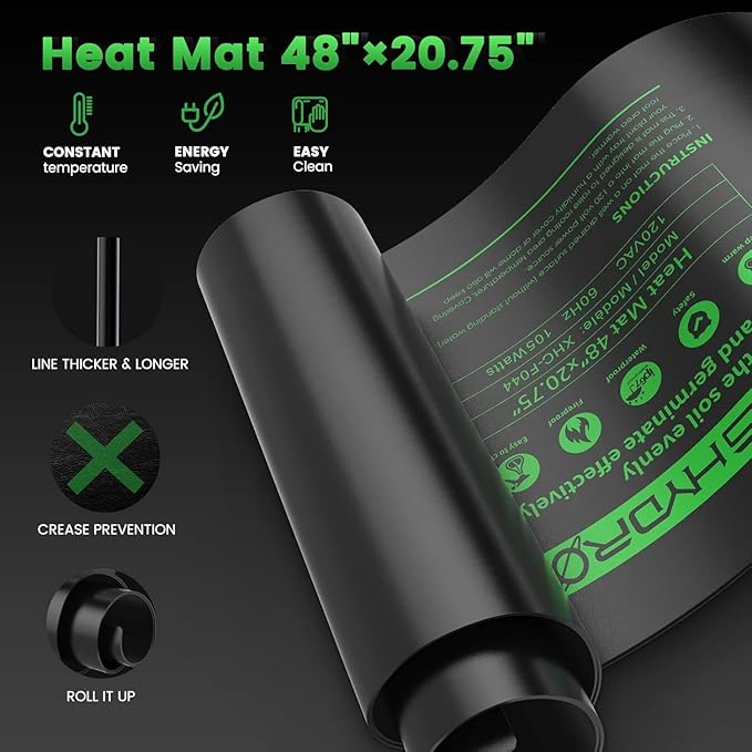 MARS HYDRO 48''x20.75'' Seedling Heat Mat with Thermostat Combo Set,Heating Pad for for Germination, Indoor Gardening, Greenhouse