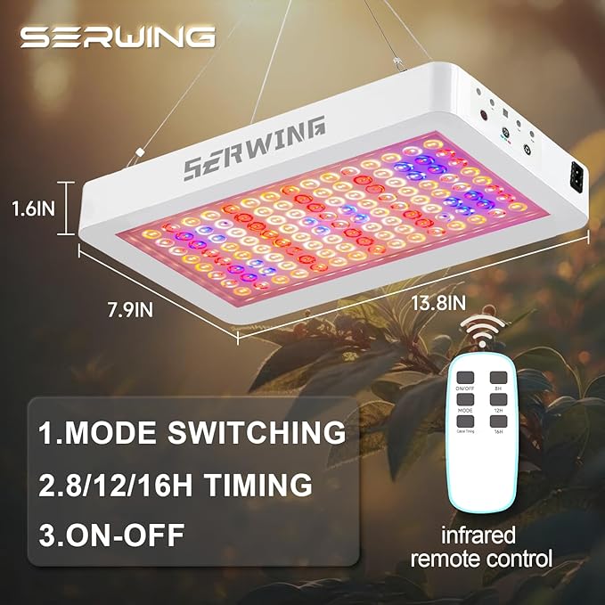 A1000 LED Grow Light Full Spectrum,2024 Upgraded Dual Chip LED Full Spectrum Plant Grow Light, Plant Grow Light with Veg & Bloom Switch for Hydroponic Indoor Plants Veg and Flower Growing