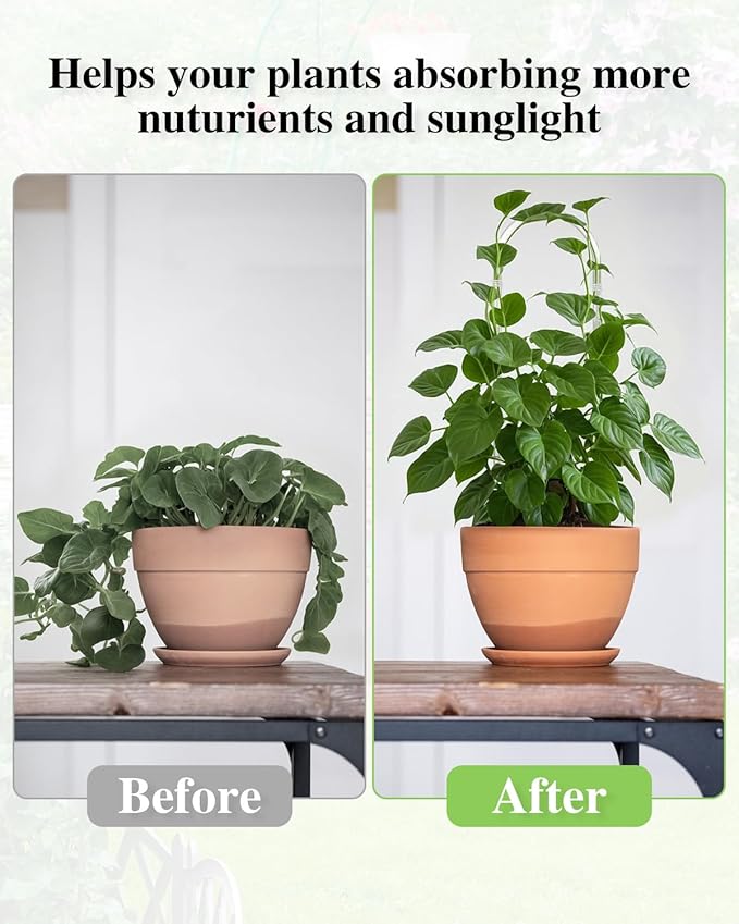 15.7" U-Shaped Clear Acrylic Trellis, 2 Pcs Indoor Plant Support with Twisted Ties for Climbing Plants, Small Potted Houseplant Trellis for Hoya, Pothos, Monstera