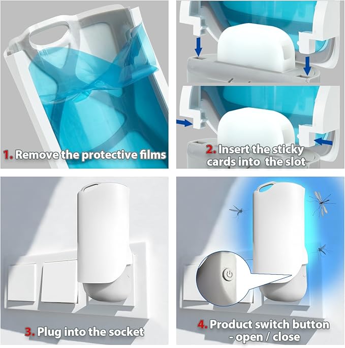 Flying Insect Trap for Indoors, 2pack Plug-in Fruit Fly Trap Catcher, Adjustable Lighting Bug Zapper for House Flies, Mosquitoes, Fruit Flies, Gnants, and Mosquitos, Office