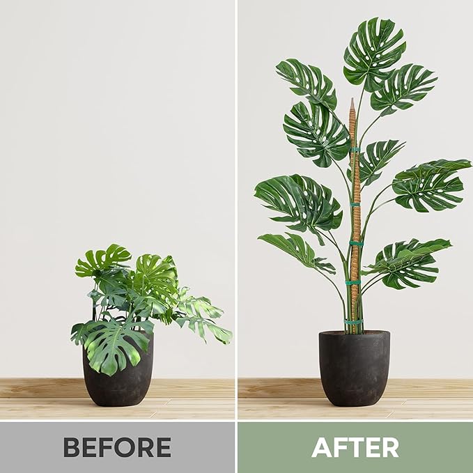 2 Pack 48'' Bendable Moss Pole Monstera Plant Support for Climbing Indoor Plants - Stakes for Potted Climbers - Tall Sticks Indoor Trellis for Houseplants - Accessories for Monstera Pot