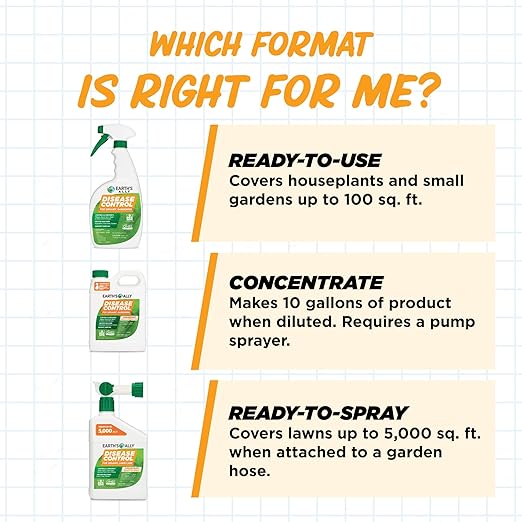 Earth's Ally Disease Control Concentrate for Plants Concentrate 32 oz | Fungicide Treatment for Powdery Mildew, Blight, Black Spot, Fungus - Use on Plant & Rose Diseases & More
