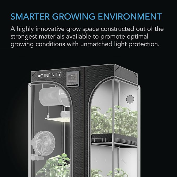 AC Infinity CLOUDLAB 864D 2-in-1 Advance Grow Tent, 60"x48"x80" Thickest 1 in. Poles, Highest Density 2000D Diamond Mylar Canvas, 5x4 for Hydroponics Indoor Growing
