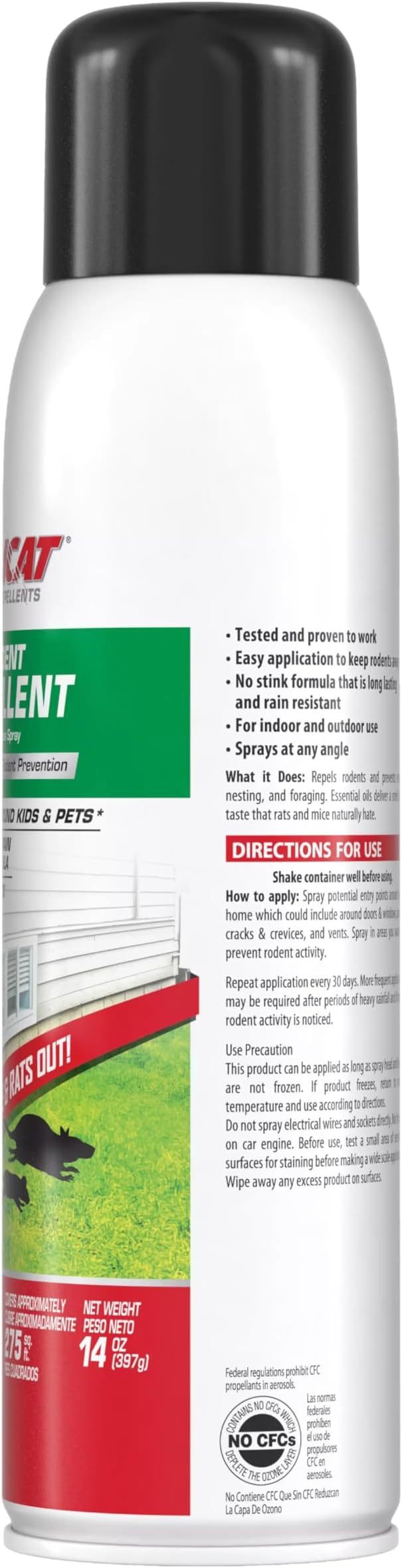Tomcat Rodent Repellent for Indoor and Outdoor Mouse and Rat Prevention, Continuous Spray, 14 oz.