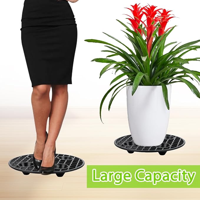 QTLCOHD 16 Pcs 8 Inch Plant Stand Outdoor Plastic Flower Pot Riser Black Plant Level Pot Elevator for Inside Potted Plants