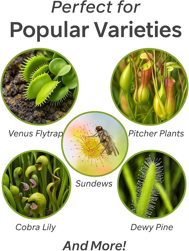 Professional Carnivorous Plant Soil - Ready to Use for Venus Flytraps, Sundews, Pitcher Plants, Butterworts | Peat Moss, Coco Coir, Perlite - 3 Quart Bag
