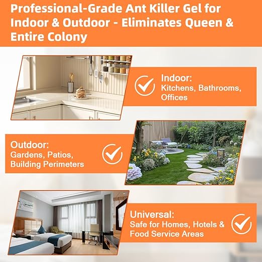 32 PCS Ant Killer Gel Bait Stations, Extra Strengthen Ant Bait Traps, Long-Lasting Effective Pest Gel for Carpenter Ants and Other Common Household Ants, No Mess Easy Use, Safe for Pets and Kids
