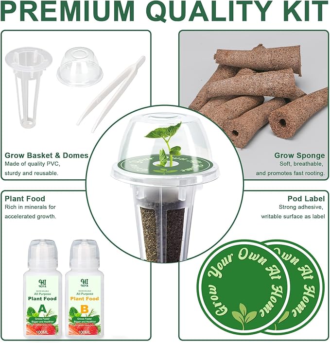 Lettuce Seed Pod Kit Included Romaine, Bibb Lettuce, Boston Lettuce, Red&Green Leaf, Grow Anything Seed Starter Pod Kit for Hydroponics Growing System with Plant Food and Accessories (8-Pod)