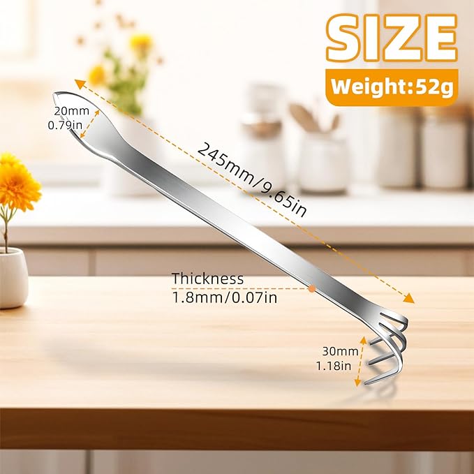 Stainless Steel Root Rake,Stainless Steel 3 Prong Root Rake Pick Loosen Soil Bonsai Tree Tool Set for Gardening Plants