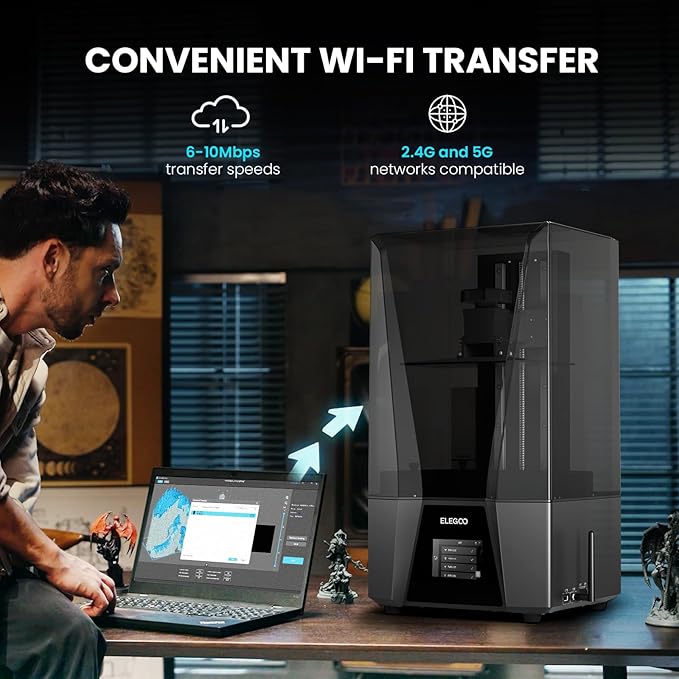 ELEGOO Saturn 3 Ultra MSLA 3D Printer with 10" 12K Monochrome LCD, Wi-Fi Transfer, ACF Release Liner Film, Desktop Resin 3D Printer with Large Printing Size of 8.62 x 4.84 x 10.24 inches
